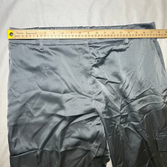 Rachel Zoe‎ Silky Grey Elastic Waist Pants Size XL Cargo Pockets High Waisted - Picture 7 of 8